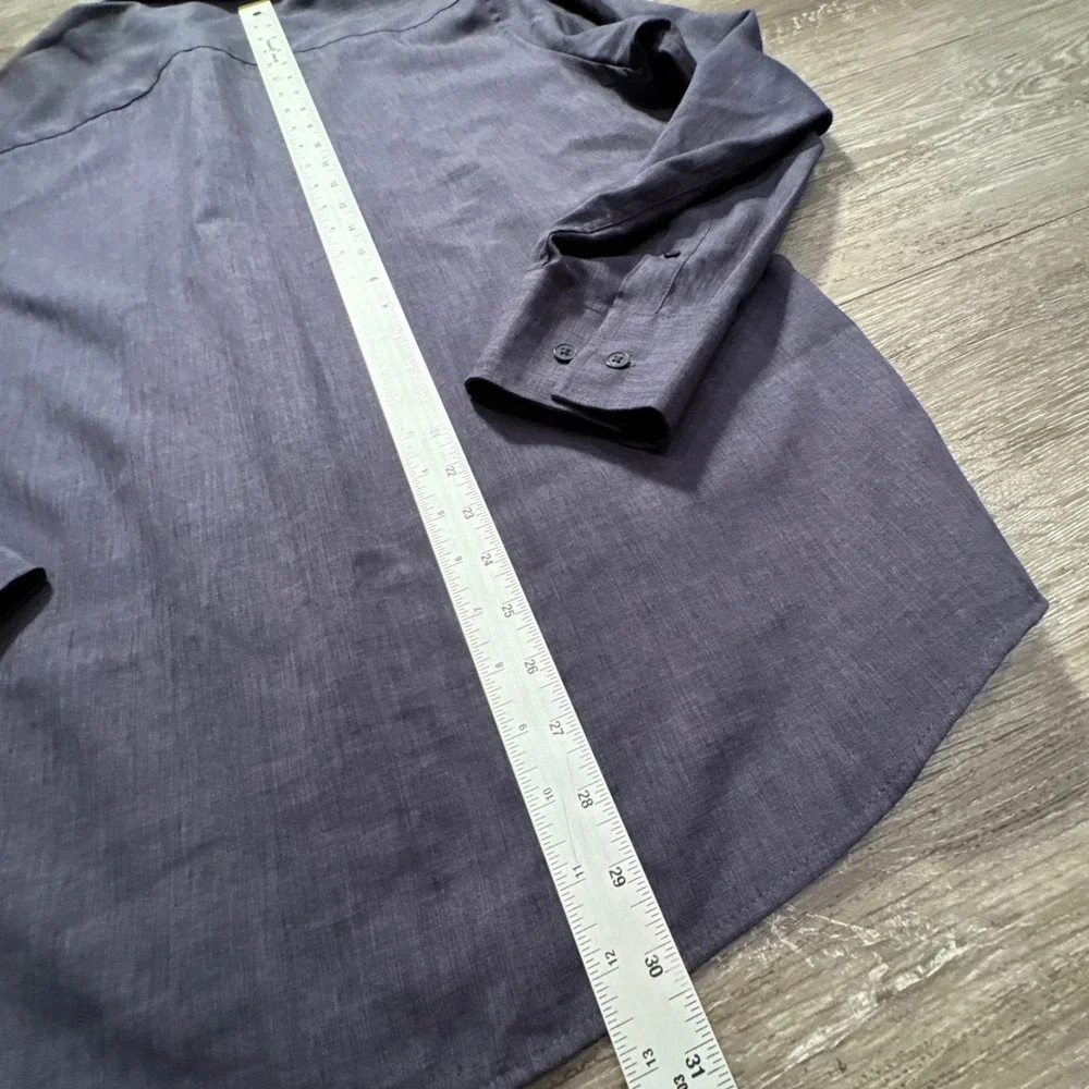 Vince Camuto Shirt Mens XL Blue Performance Preppy Quiet Luxury Comfort Minimal